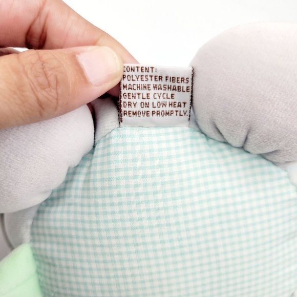 Vintage Baby Gund Pastel Gingham Plaid Turtle Stuffed Animal Plush Squeaks 8" - Picture 8 of 9